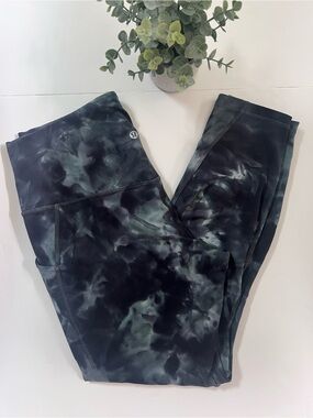 Lululemon Align HR Pant with Pockets 25" Diamond Dye Tidewater Teal Grey Size 12